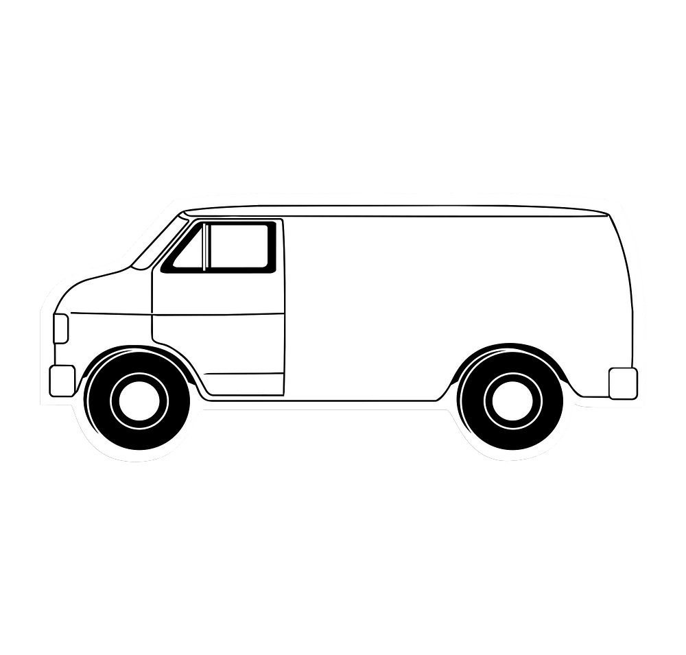 Full Color Re-Stick-It 1.5 in. x 3.5 in. Van Shaped Reusable Decal-default
