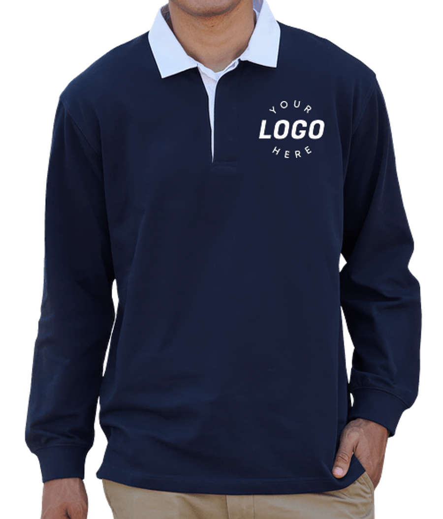 Vantage 100% Cotton Jersey Rugby Polo in True Navy