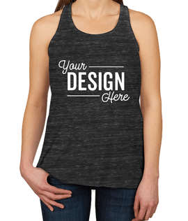 Bella + Canvas Women's Flowy Melange Racerback Tank - Color: Black Marble
