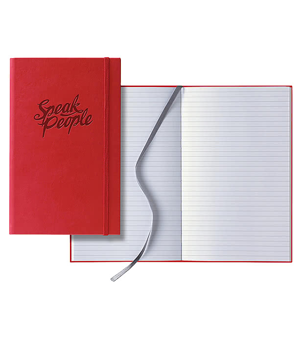 Castelli Debossed Tucson Banded Medio Lined Hard Cover Notebook