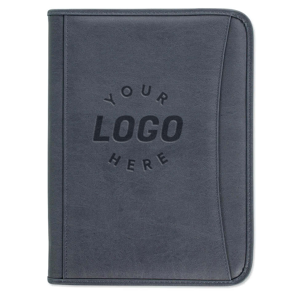 Debossed DuraHyde Zippered Padfolio