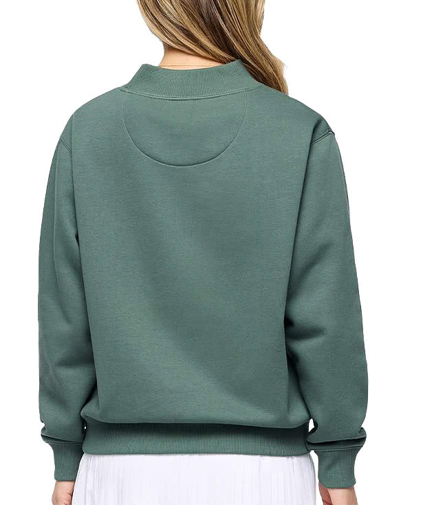 Live & Tell by LAT Mock Neck Fleece Crewneck Sweatshirt