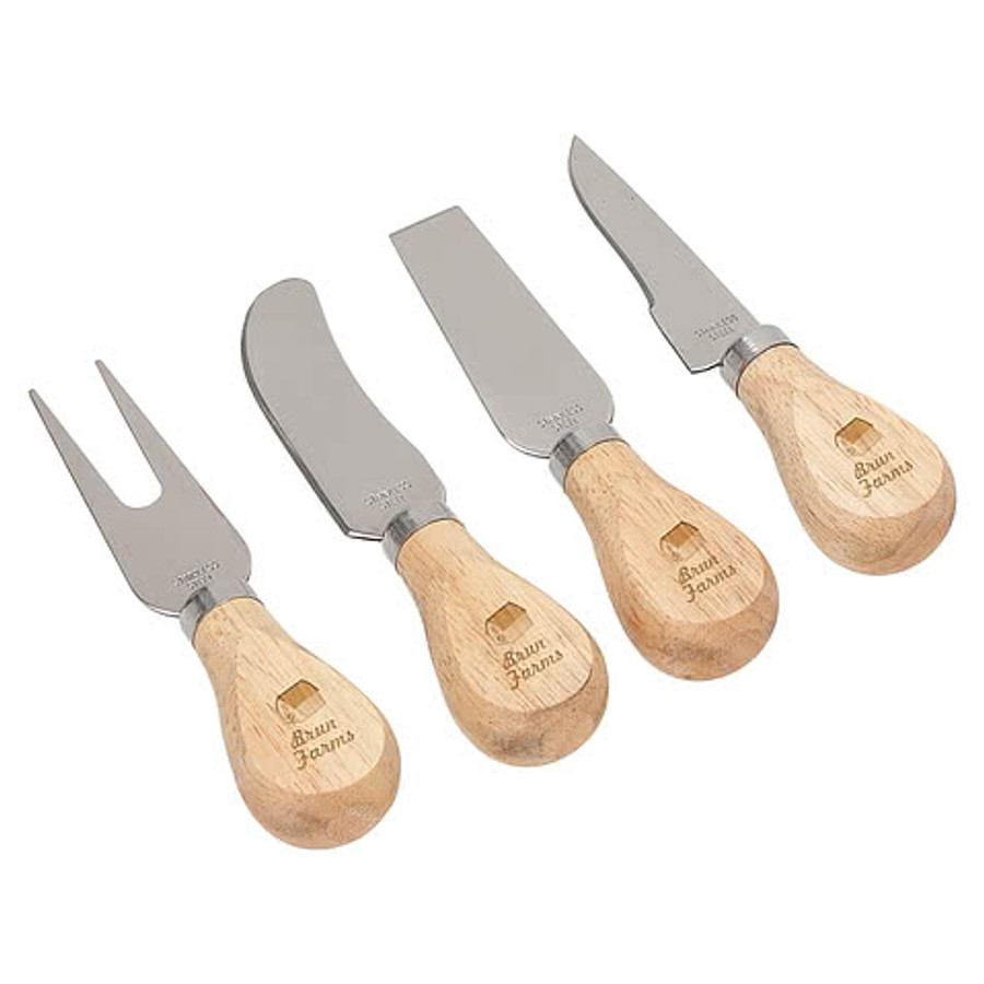 Tomme 4-Piece Cheese Knife Set in Wood