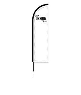 Full Color 8' Feather Flag with Ground Stake - Color: White