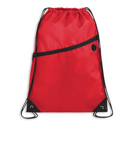 Robin Zipper Drawstring Bag - Color: Red