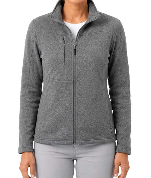 Edwards Women's Performance Tek Fleece Jacket in GREY HEATHER WITH BLACK FLEECE