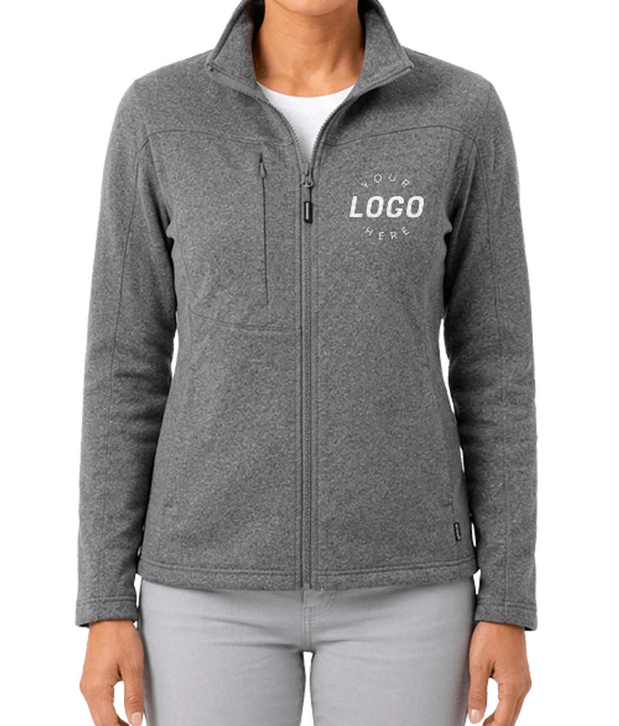 Edwards Women's Performance Tek Fleece Jacket in GREY HEATHER WITH BLACK FLEECE