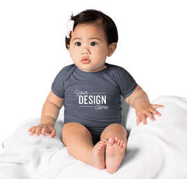 Rabbit Skins Harborside Melange Jersey Baby Bodysuit - Color: Navy Melange