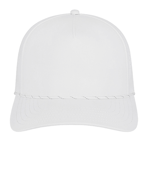 Cap America Summit Rope Perforated Performance Baseball Hat in White