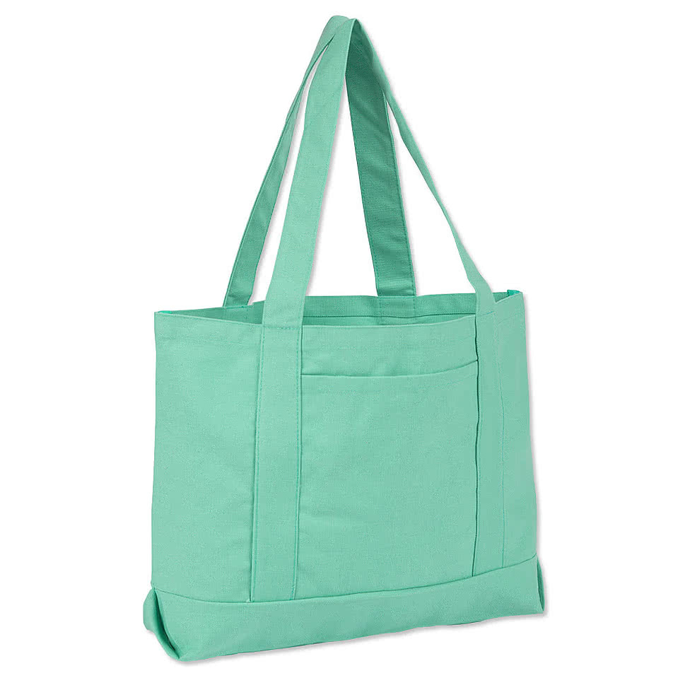 Embroidered Large Midweight Gusseted Pigment Dyed Tote Bag