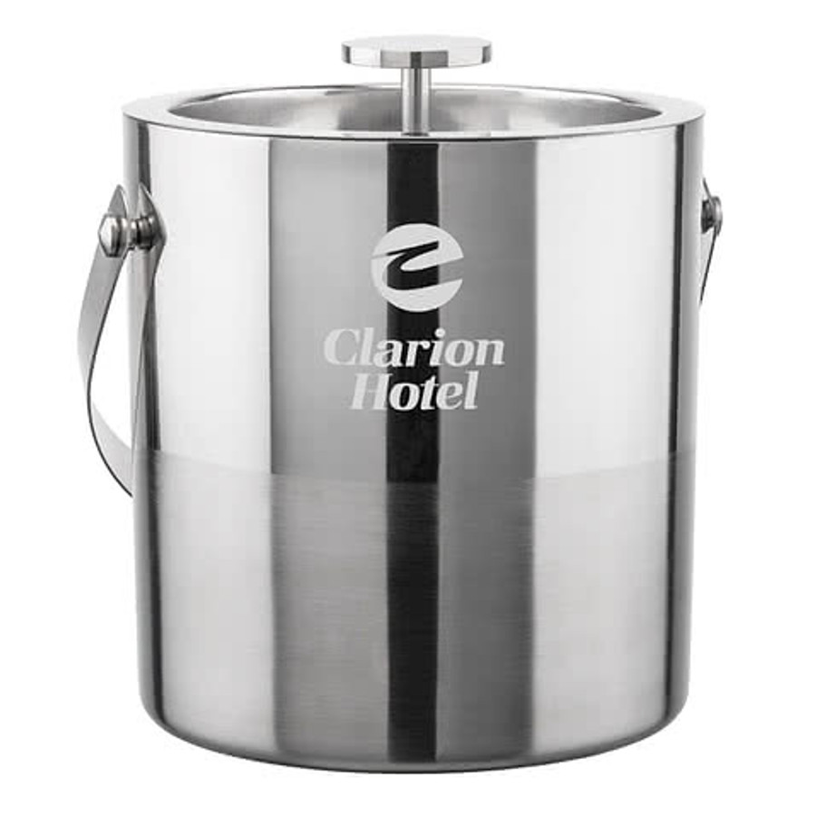 Laser Engraved Catania Insulated Ice Bucket in Clear