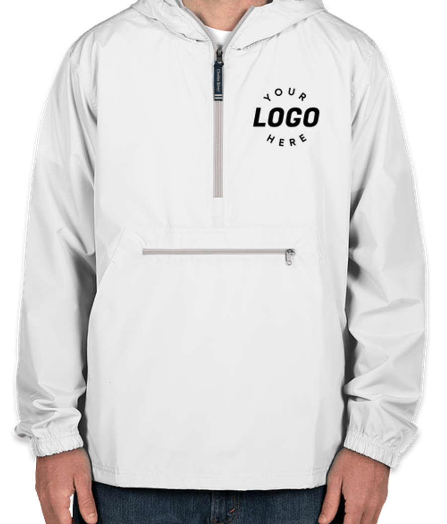 Charles River Pack-N-Go Hooded Packable Anorak in White