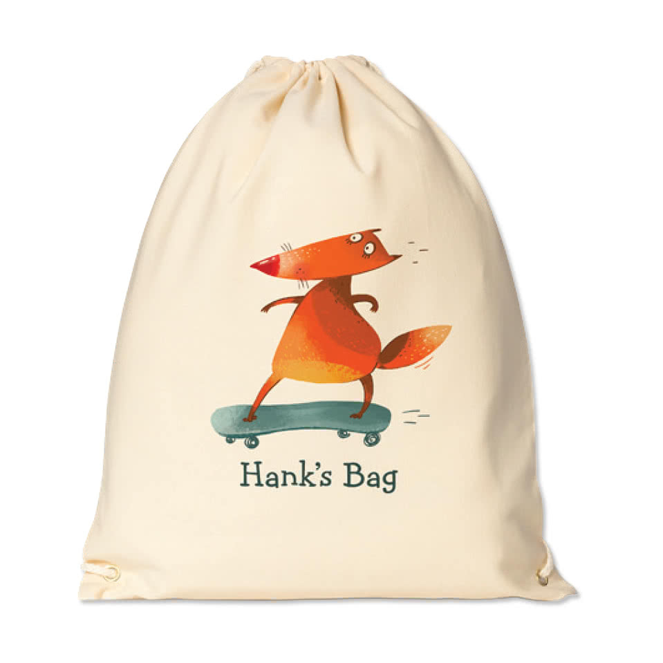 Full Color Cotton Canvas Drawstring Bag