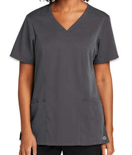 WonderWink Women's Premiere Flex Stretch V-Neck Scrub Top - Color: Pewter