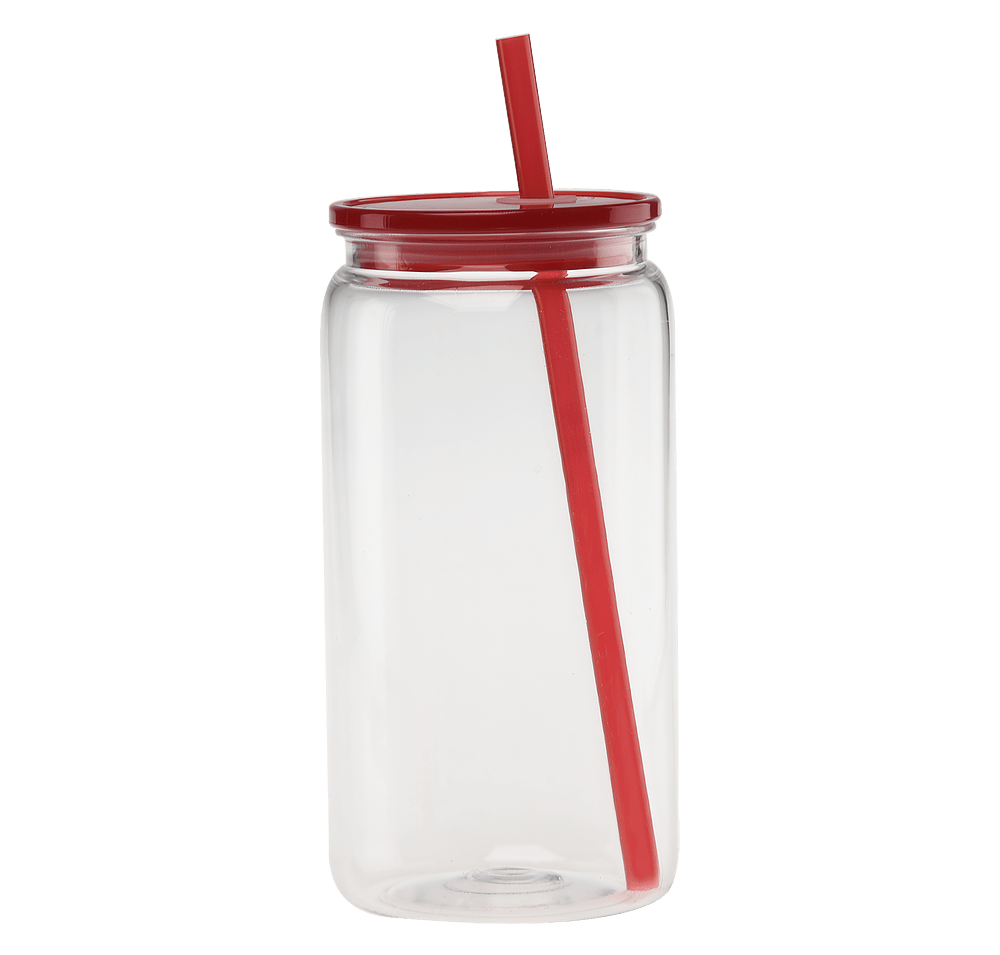 20 oz. Icy Joe-2-Go Clear Tumbler with Colored Lid & Straw-default