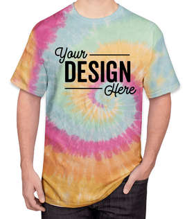Port & Company Tie-Dye T-shirt - Color: Pastel Rainbow