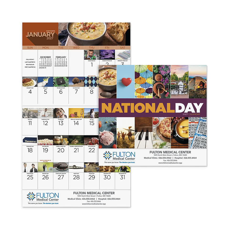 National Day Stapled Monthly Calendar