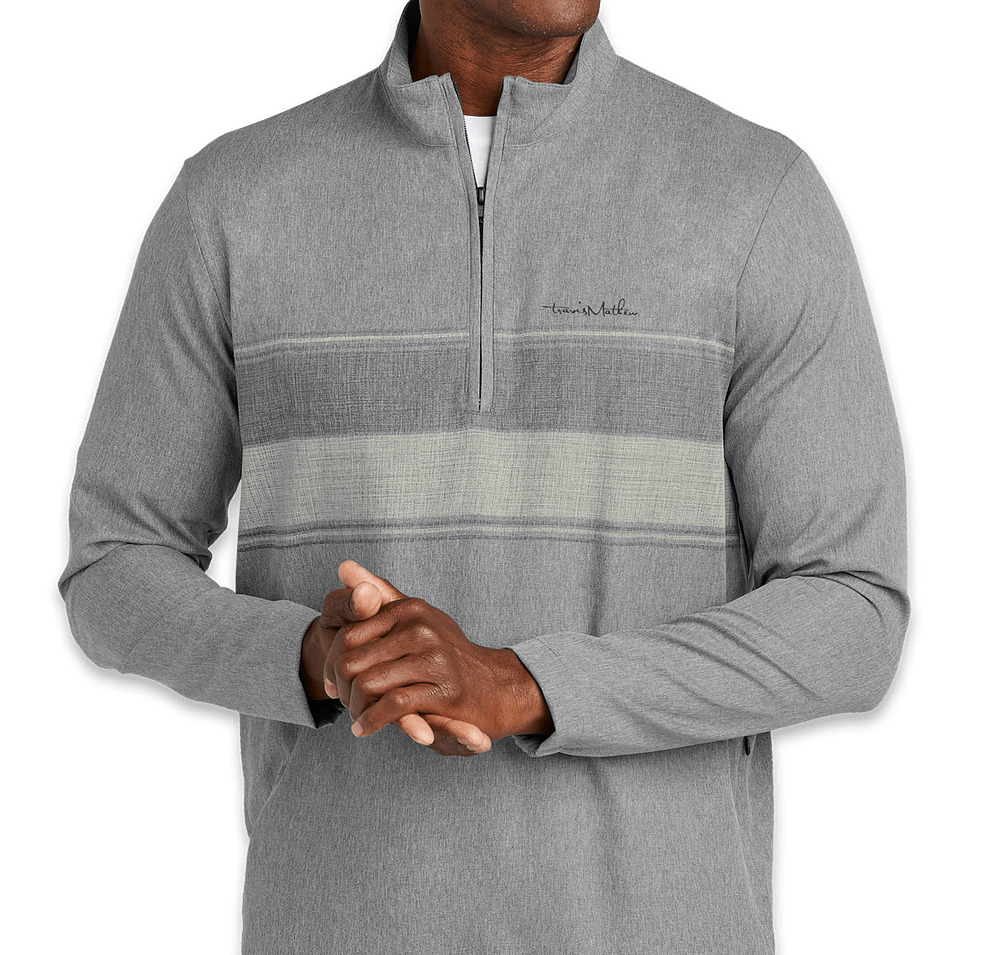 TravisMathew Balboa Chest Stripe Quarter Zip Pullover-default