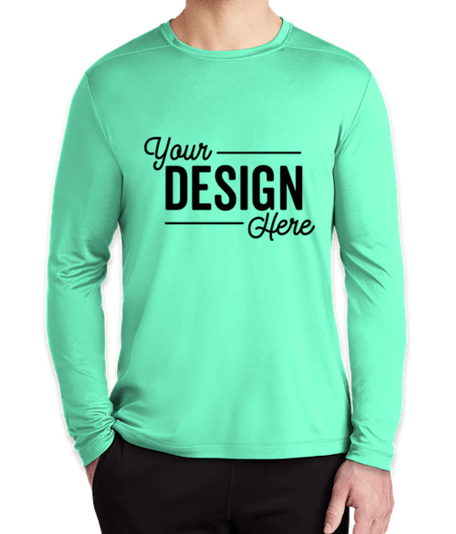 Sport-Tek UPF 50 Long Sleeve Performance Shirt in Bright Seafoam