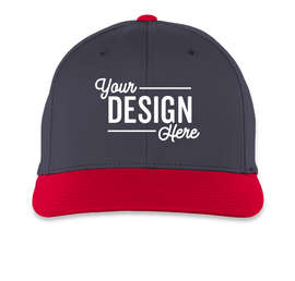 Pacific Headwear Perforated Flexfit Performance Hat - Color: Navy / Red
