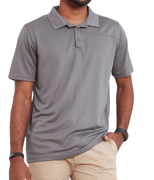 Fossa Apparel Monterey UPF 30 Performance Polo in Monterey Grey