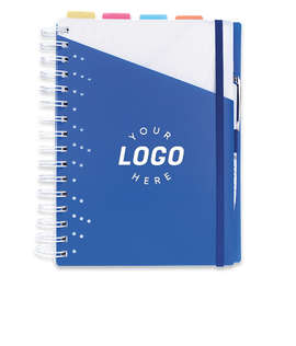 Souvenir Plastic Cover Notebook with Vertex Pen - Color: Blue