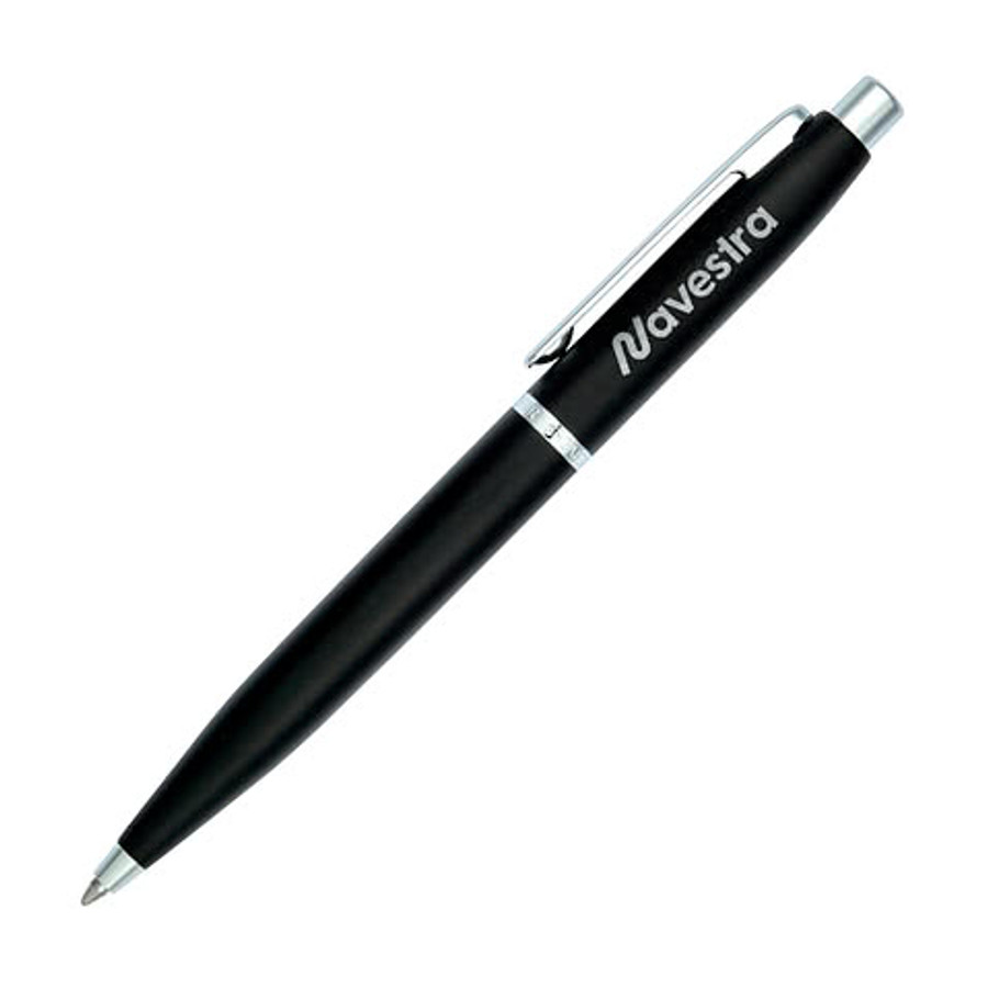 Laser Engraved Sheaffer VFM Matte Black Ballpoint Pen (black ink) in Black