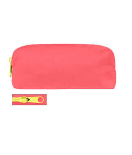 Small Canvas Pencil Case - Color: Grapefruit / Lemon Chiffon