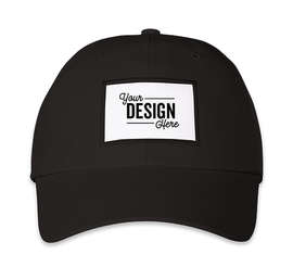 Ahead Jordan Performance Baseball Hat with White Rectangle Patch - Color: Black