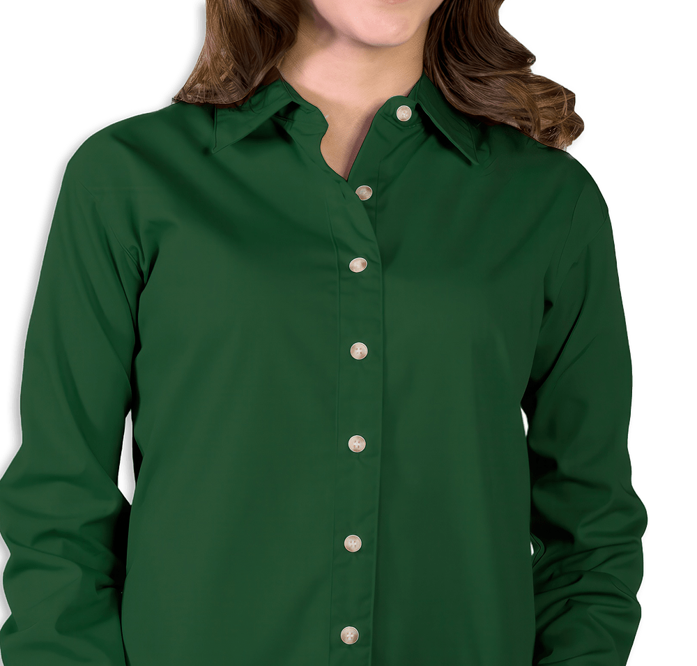 Blue Generation Women's Superblend Poplin Long Sleeve Dress Shirt - Printed-default