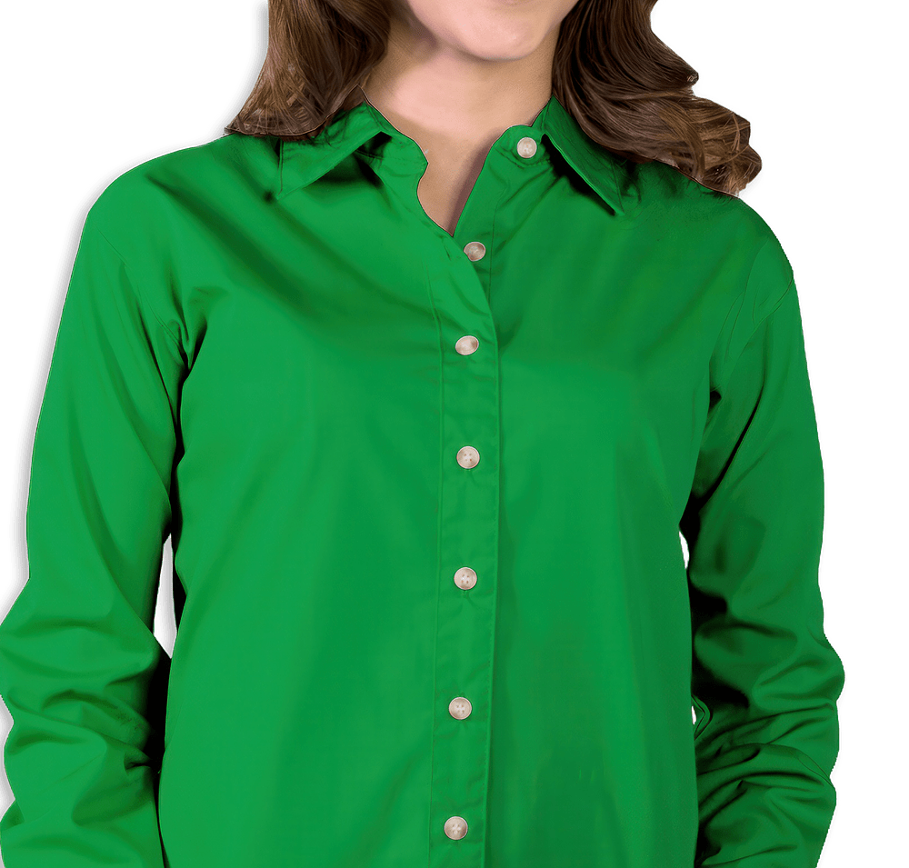 Blue Generation Women's Superblend Poplin Long Sleeve Dress Shirt - Printed-default