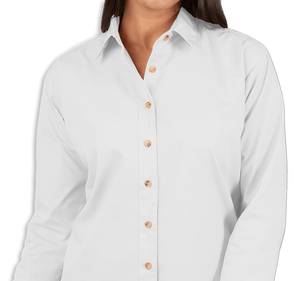 Blue Generation Women's Superblend Poplin Long Sleeve Dress Shirt - Printed-default