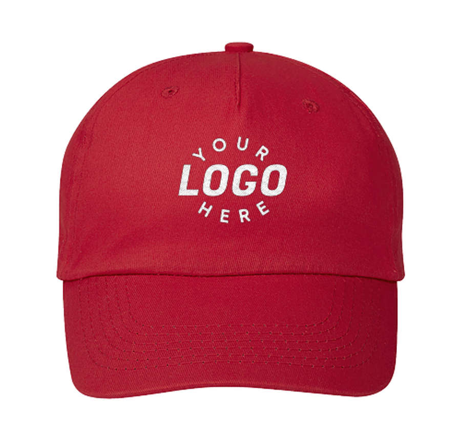 Five-Panel Buster Baseball Hat in Red