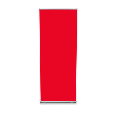 Full Color 31.5" x 81.6" Stratus Retractable Banner Kit in Red