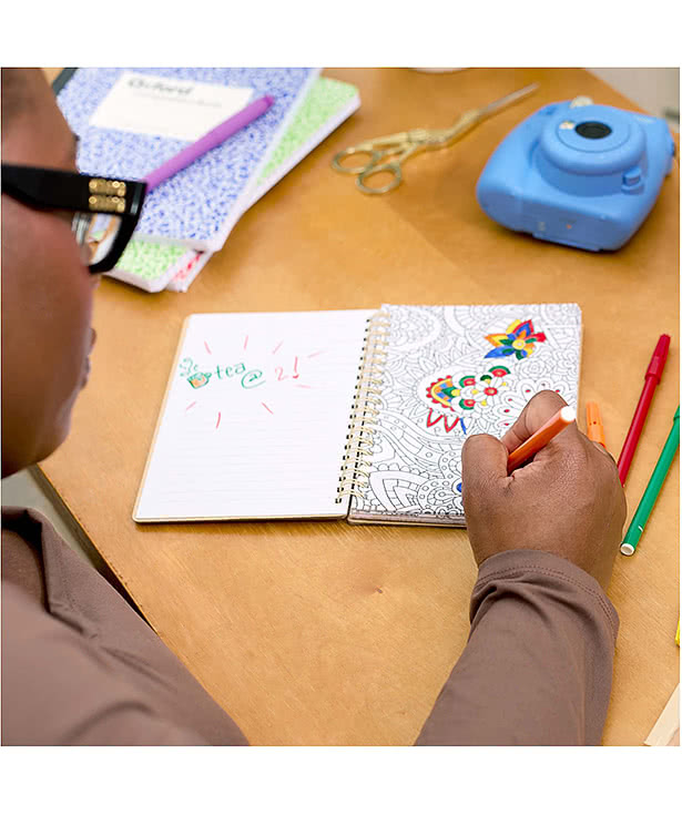Mix Doodle FSC Hard Cover Spiral Notebook with Markers