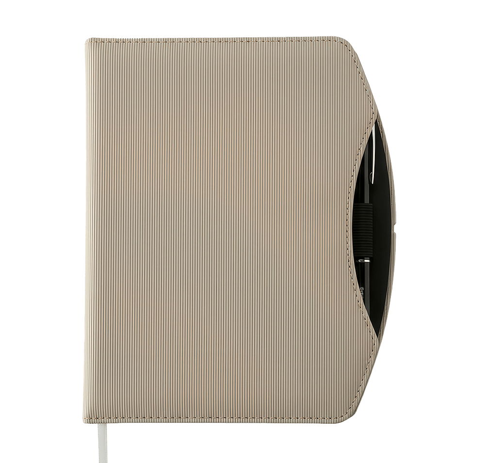 Debossed Arc Hard Cover Notebook with Pen-default