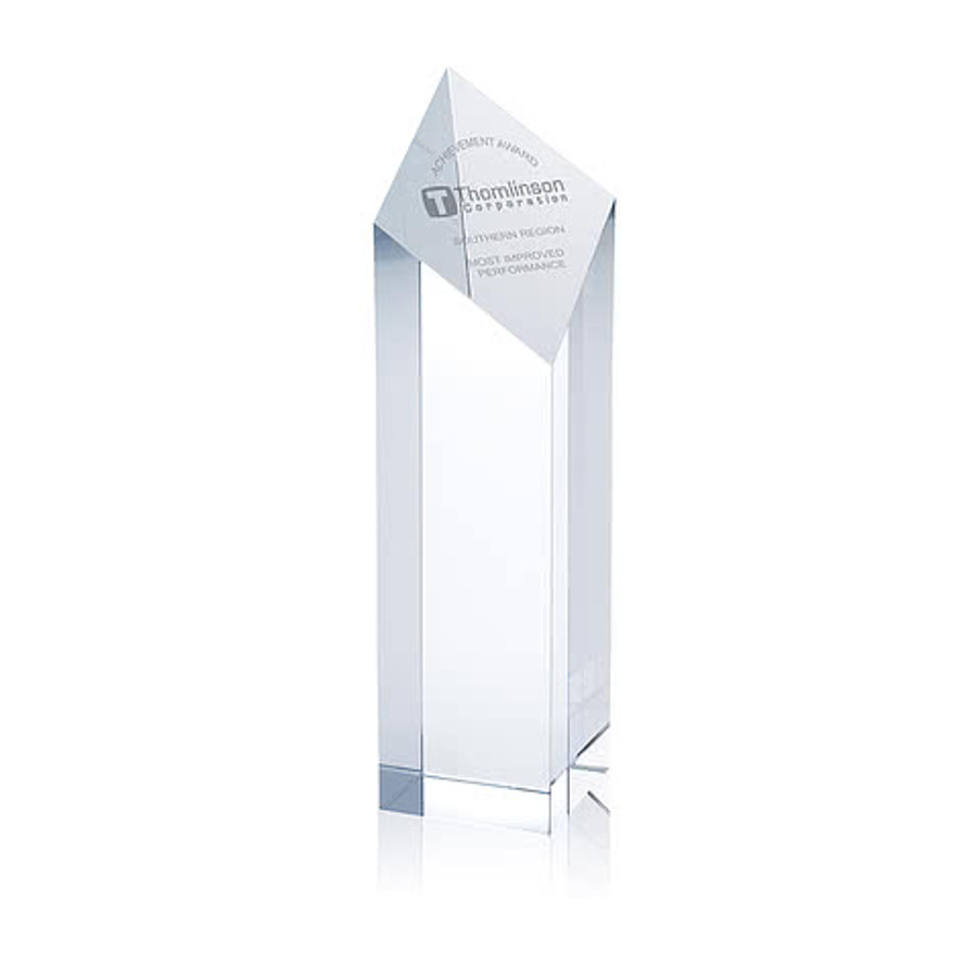 Laser Engraved Spectra Pillar Award in Emerald