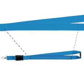 Breakaway Lanyard with Metal Swivel Hook - Color: Blue