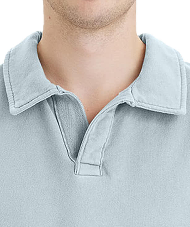 Hanes ComfortWash Garment Dyed Polo Collar Sweatshirt