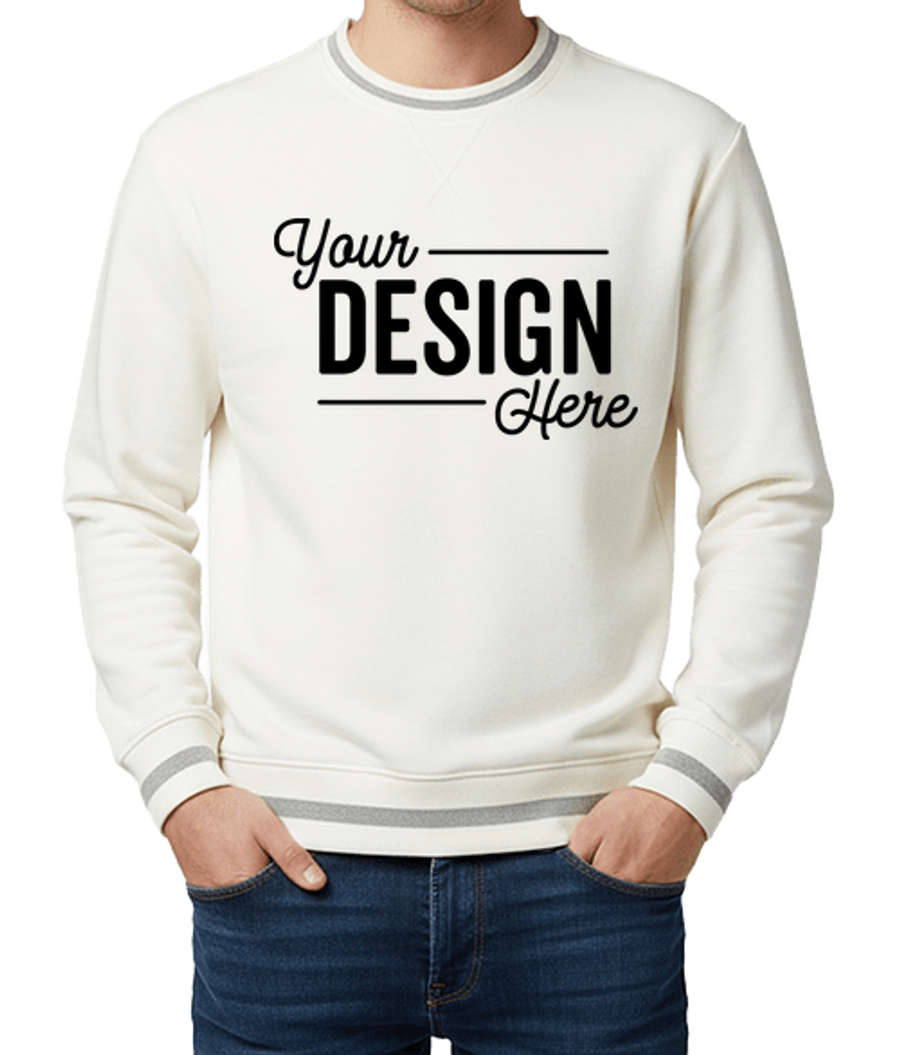 Holloway Heritage Prep French Terry Crewneck Sweatshirt in Vanilla / Athletic Heather