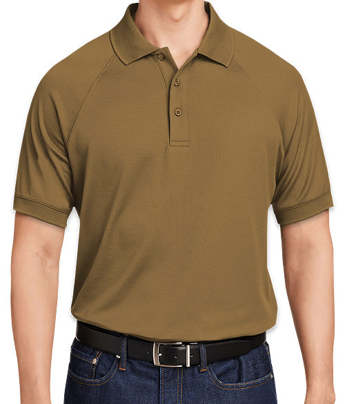 Harriton Charge Snag & Soil Protect Performance Polo - Embroidered in Coyote Brown