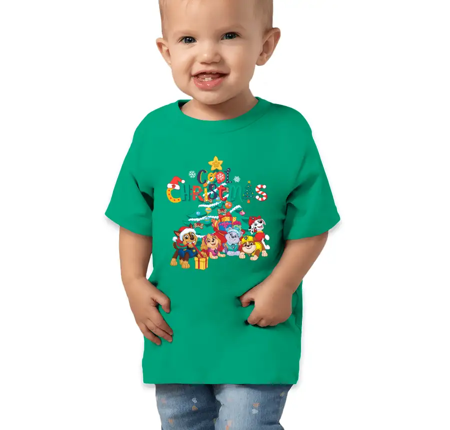 Paw Patrol - Cool Christmas - Bella + Canvas Toddler Jersey Short-Sleeve T-shirt