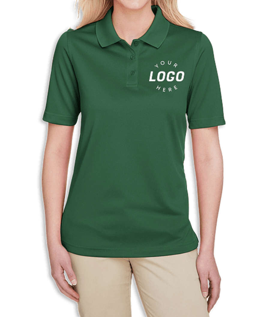 Harriton Women's Advantage Snag Protection Plus Performance Polo - Printed in Dark Green