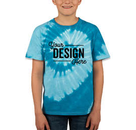 Dyenomite Youth 100% Cotton Two-Tone Spiral Tie-Dye T-shirt - Color: Royal