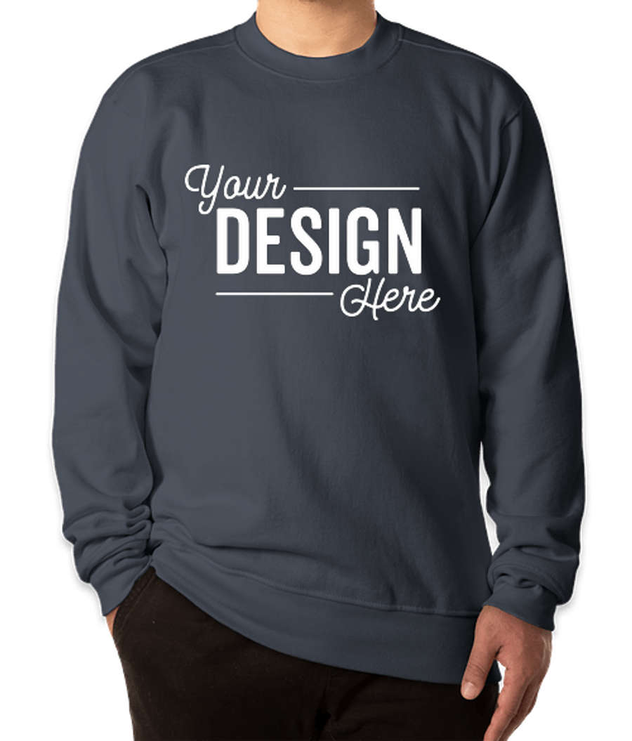 Bayside USA-Made Super Heavy Crewneck Sweatshirt in Dark Grey