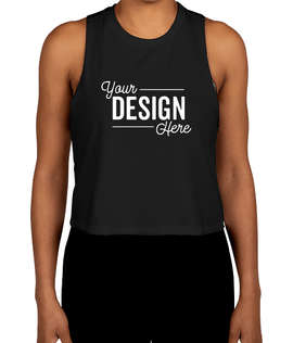 Bella + Canvas Women's Racerback Crop Tank Top - Color: Solid Black Blend