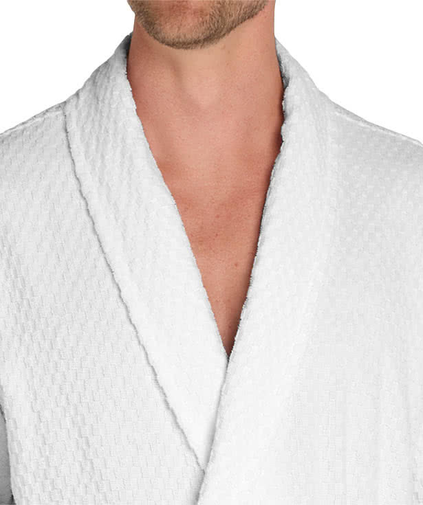 Port Authority Checkered Terry Shawl Collar Robe