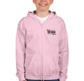 Canada - Gildan Youth Midweight Zip Hoodie - Color: Light Pink