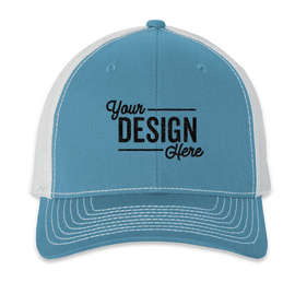 Richardson Snapback Trucker Hat - Color: Columbia Blue / White