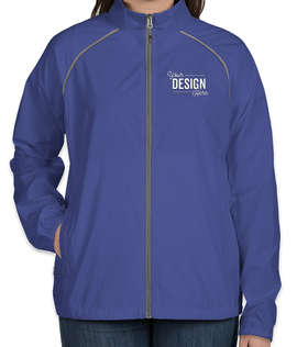 Elevate Women's Egmont Packable Contrast Zipper Windbreaker - Color: New Royal / Steel Grey